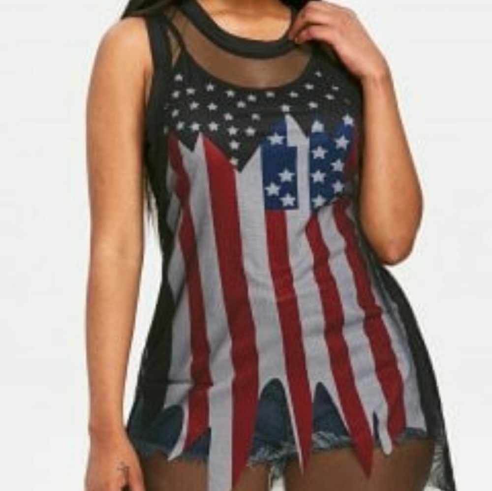 American Flag Top And Removable Mesh Top